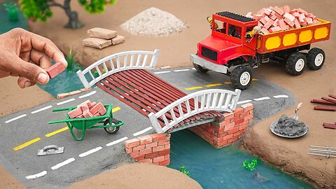 diy mini truck making bricks and metal bridge construction science project