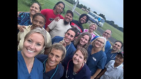 Pop-up clinic at mission home base during Hurricane Melissa