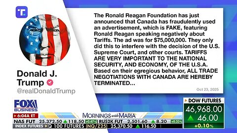 Trump ends Canada trade talks over 'FAKE' Reagan tariff ad