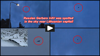 Near Vilnius: Russian Gerbera UAV in the sky above the city