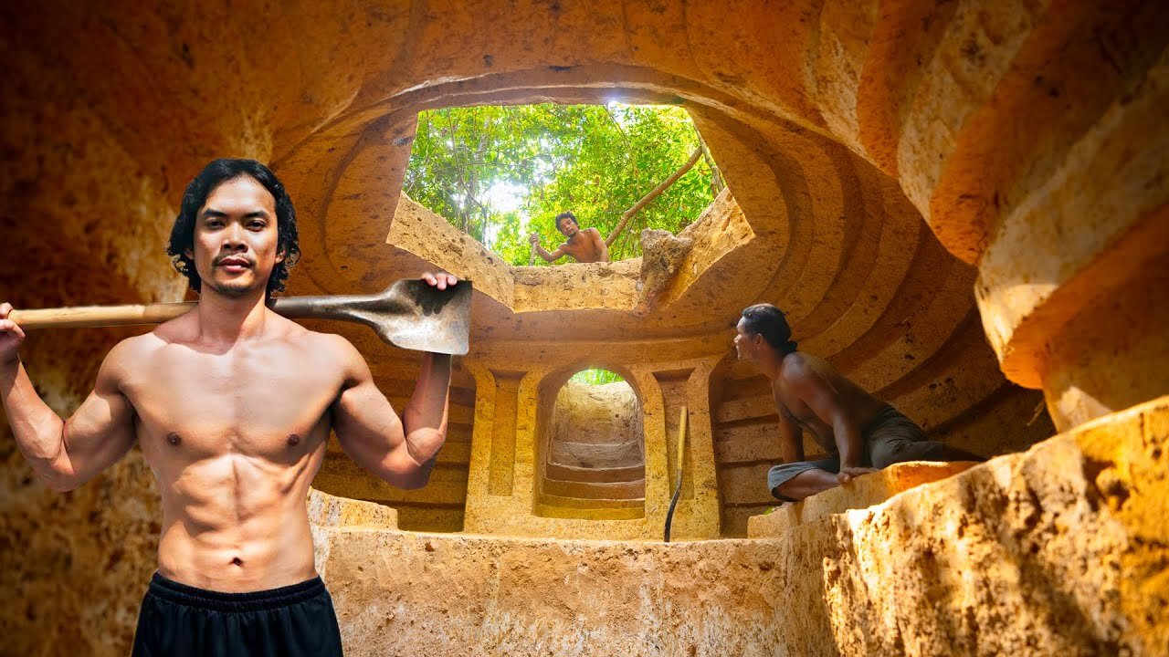 Building The Most Secret Underground Shelter with Hidden Underground Tunnel Swimming Pool EP01