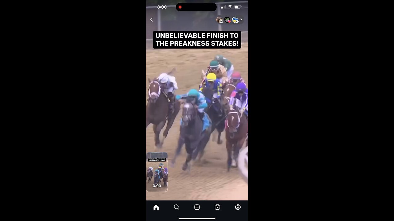 INCREDIBLE FINISH AT PREAKNESS HORSE RACE TODAY! Original contentent by @preaknessstakes Instagram.