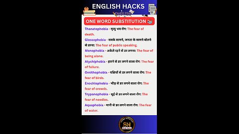 one word substitution । Most important for exam 03 #studyhacks123 #english #vocabulary #shorts