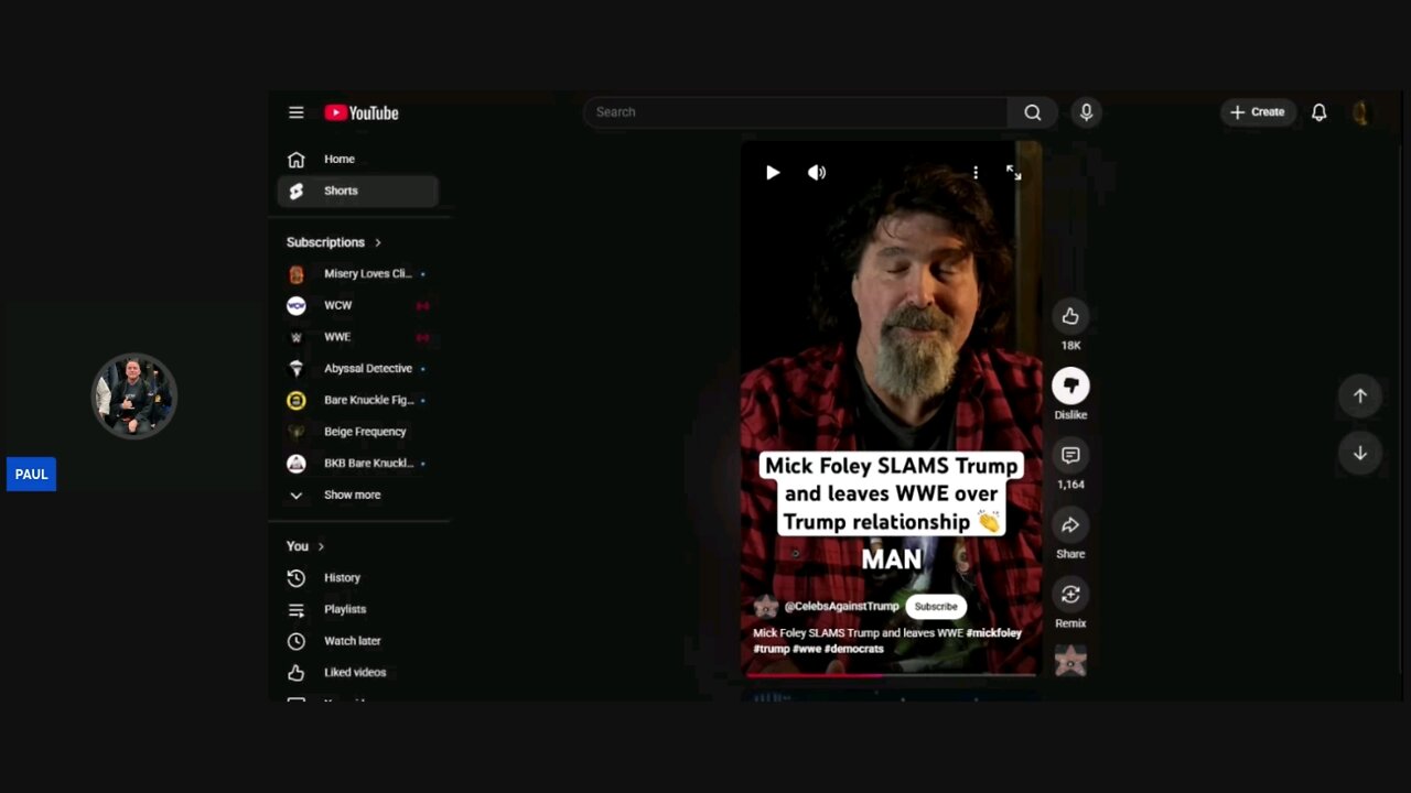 Mick Foley suffers from T.D.S.