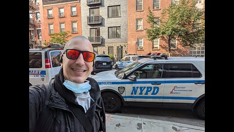 Outside the NYPD 10th Precinct.