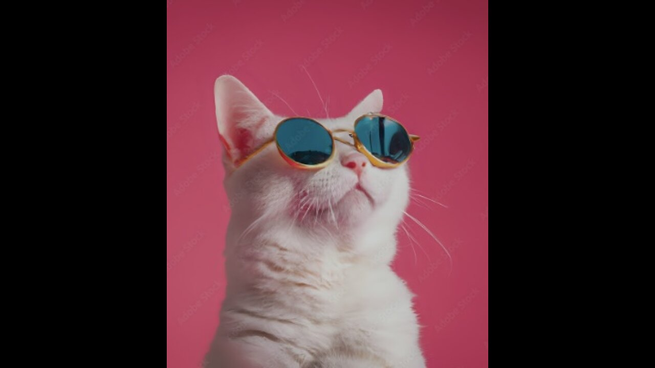 Funny cat with cuccumber