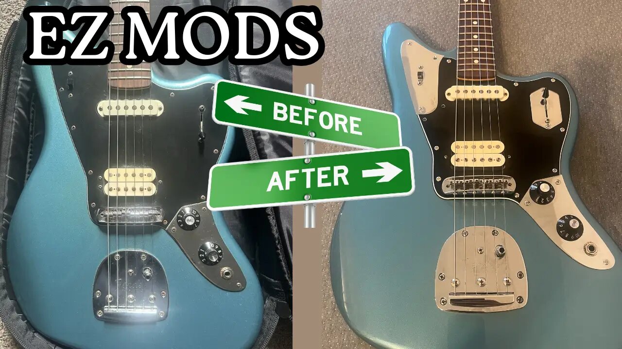 Fender Player Jaguar Simple Mods for a Vintage Vibe - MAKEOVER - Pickguard, & Control Covers!