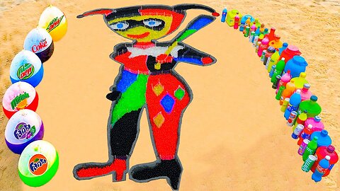 How to make Rainbow Harley Quinn Comic with Orbeez,Balloons Fanta, Coca Cola, Mentos & Popular Sodas