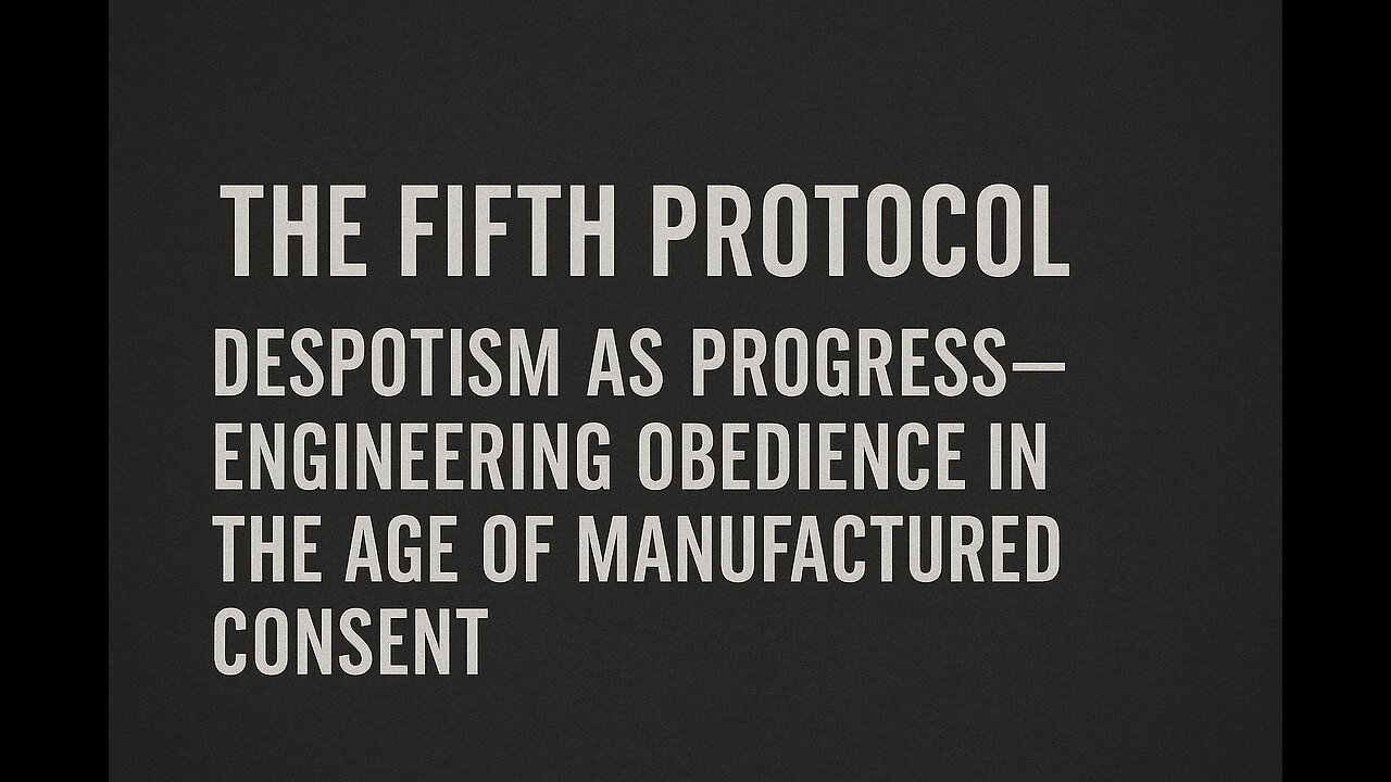 The Fifth Protocol: Despotism as Progress – Engineering Obedience in the Age of Manufactured Consent