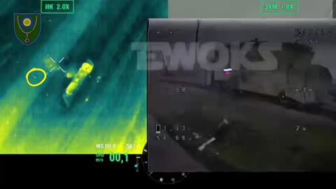 Snow plough or improvised shield? Whatever it was, the Ukrainian drone blew it up