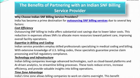 The Benefits of Partnering with an Indian SNF Billing Service Provider
