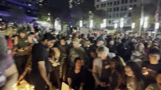 Singing the American Anthem in Calgary, Canada during Charlie Kirk Vigil!