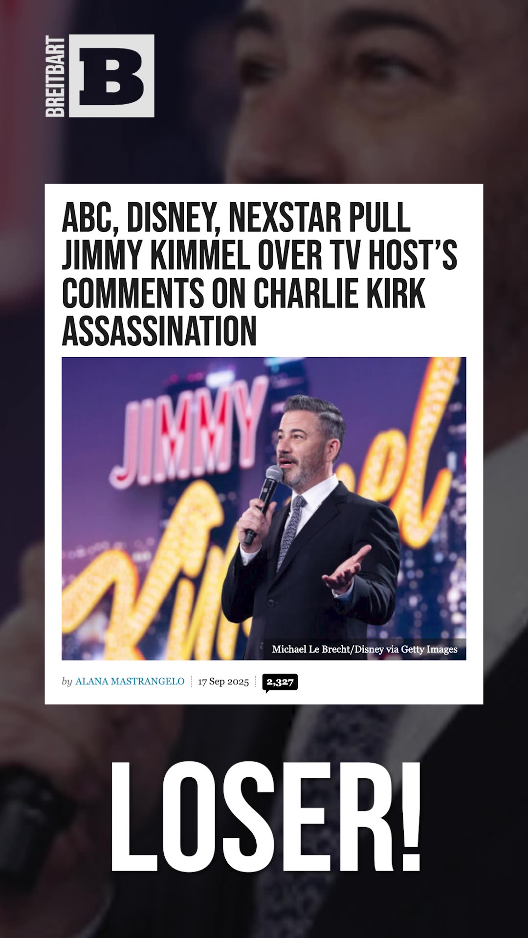 Jimmy Kimmel Suspended After Charlie Kirk Comments