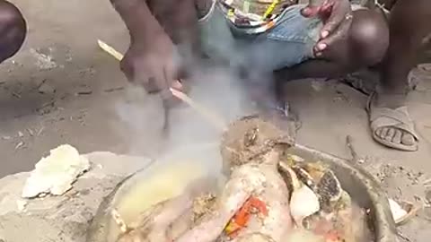 What Hadza tribe men cooking today #food #gatherer #cooking #africa #foodpreparation #africanfood