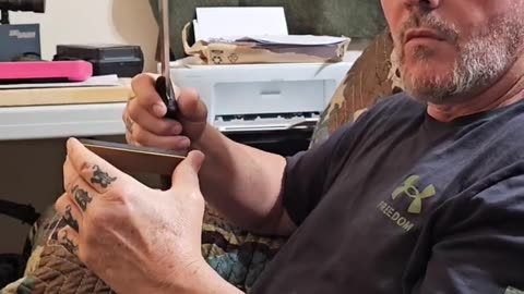 Sharpening my BIG knife with my SMALL stone #shorts