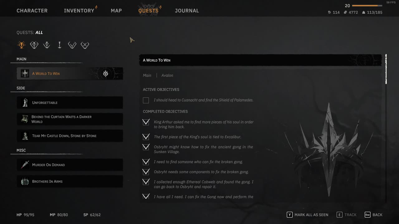More Tainted Grail: Going to the Next Area