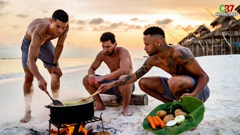✈️ Plane Crash! CR7, Messi, Neymar Survive on a Deserted Island — AI Fantasy