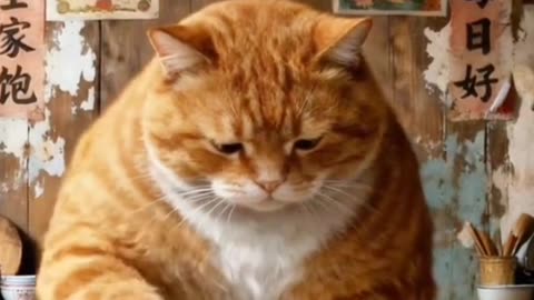 The orange cat make a great food