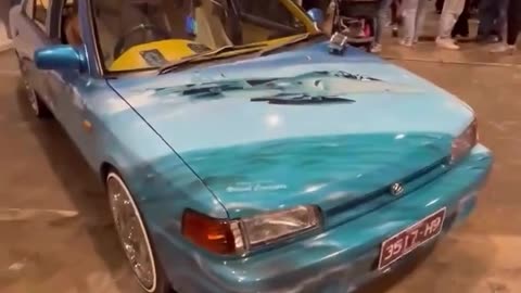 Sex-Spec Mazda 323 Sedan (BG) 🩵🤍 - Custom LED Rear View Mirror Hang Tag Display showcase! 📿🔆