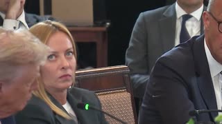 PM of Italy Giorgia Meloni's reaction is *PRICELESS* as Germany Chancellor Merz is lecturing Trump