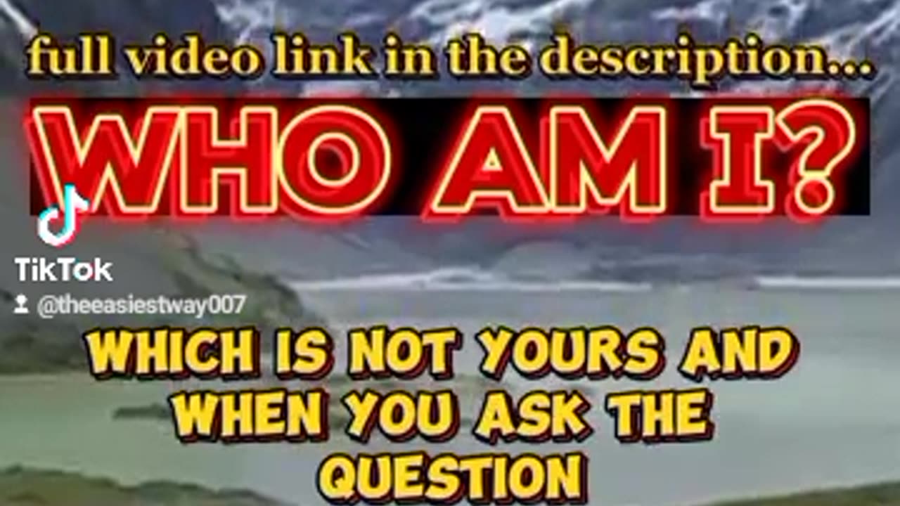 WHO AN I? SELF INQUIRY #freedom #mindfulness #spirituality