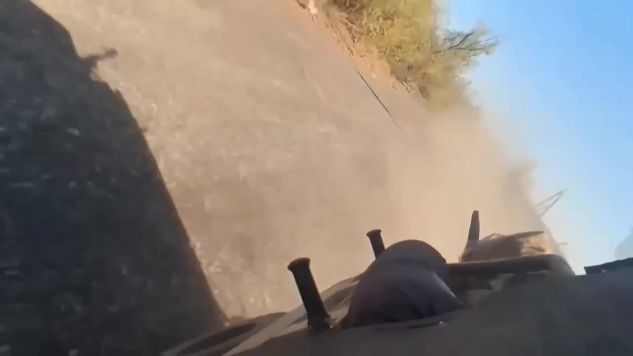 Russian Soldiers Hit by Drone While Absolutely Flying Down Roadway