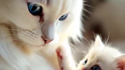 Adorable Moments Between a Mother Cat and Her Kitten | The Life of a Cat Family🔥🔥