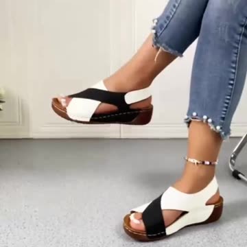 Women's Colorblock Wedge Sandals