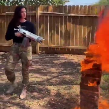 Republican Candidate Valentina Gomez BURNS QURAN on camera with FLAMETHROWER