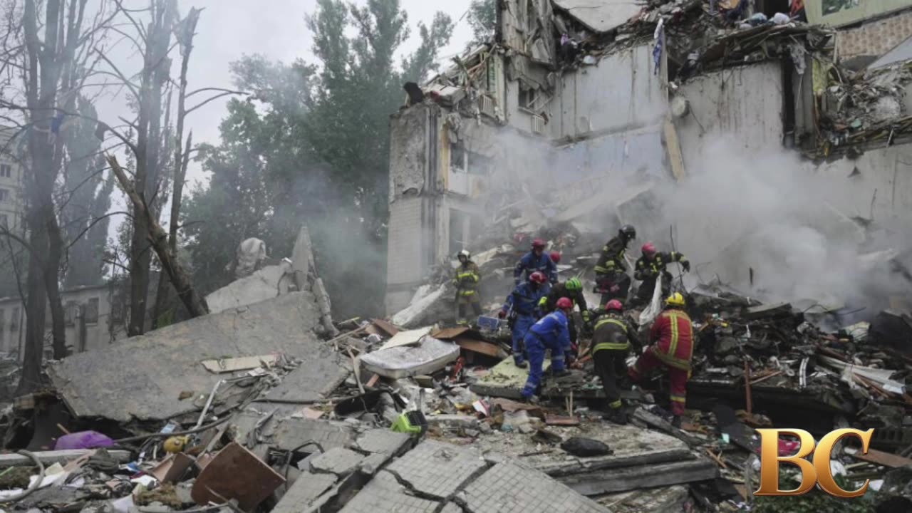 Russian missile and drone attack on Kyiv kills at least 13 people