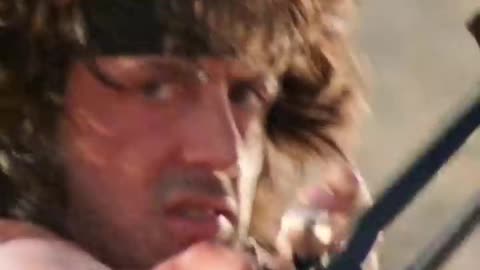 Only Stallone's special conical warhead can shoot down a helicopter. "Rambo: First Blood 3".《第一滴血3》。