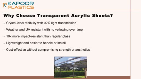 Clarity in Every Layer: Discover Transparent Acrylic Glass Sheets by Kapoor Plastics