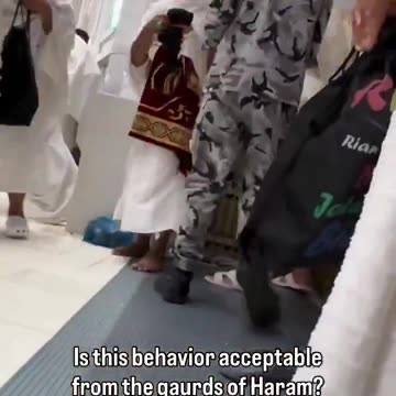 Saudi security officers physically assaulting a female Umrah pilgrim