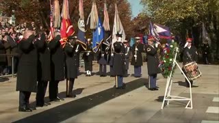 President Trump lays a wreath at the Tomb