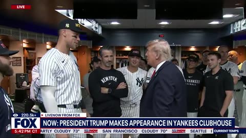 Trump in Yankees Clubhouse on Sept. 11th | LiveNOW from FOX