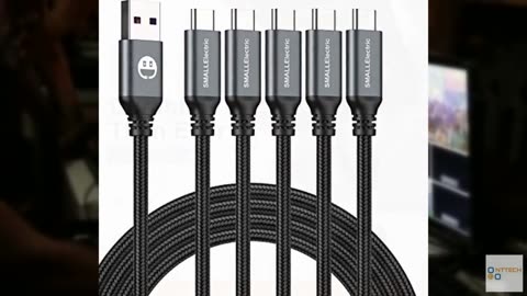 USB Type-C to A Cable 5pack 6ft Braided Fast Charging 3A Quick Charger Cord, 6 F