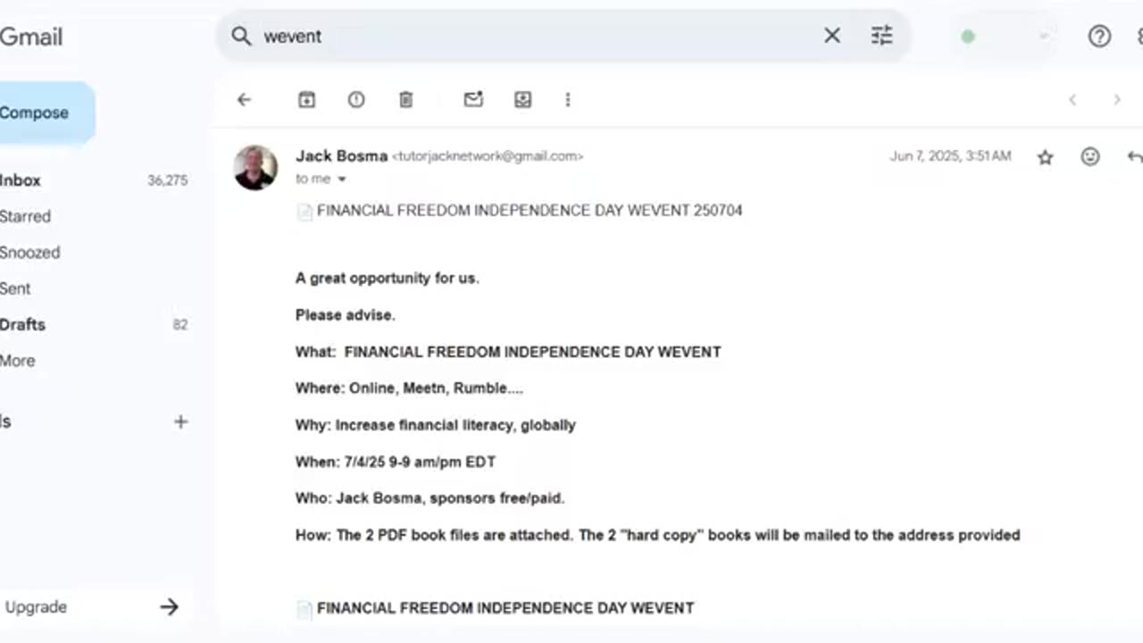 FINANCIAL FREEDOM INDEPENDENCE DAY WEVENT 250704
