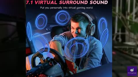 FIFINE PC Gaming Headset, USB Headset with 7.1 Surround Sound, Detachable Microp