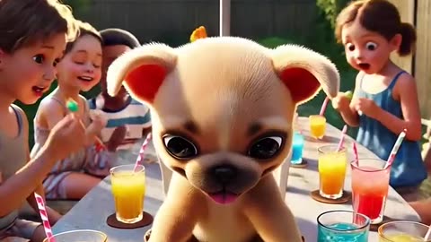 Cute Dog's Summer Surprise! A Backyard Snack Party for His Best Friends! 🐶❤️