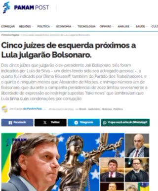 Noticiário internacional: Estados unidos 5 juízes próximos ao governo julgam Bolsonaro.