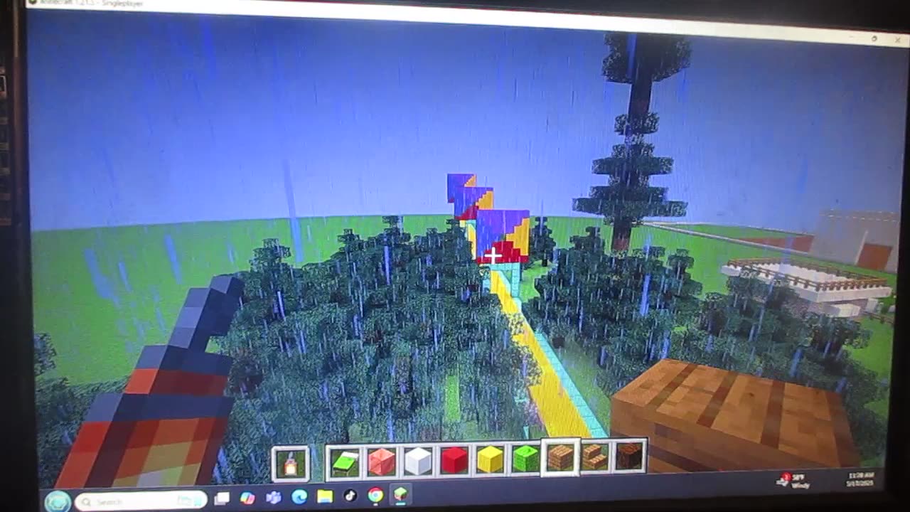 Cool World, Hobbit House, Minecraft, Oz Flag, Drawing. Saturday, May 17, 2025.