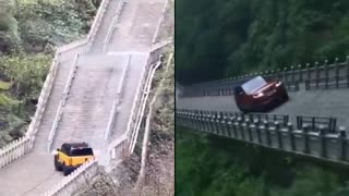 Chinese automaker appears to try recreating the viral Range Rover "Stairway to Heaven" climb