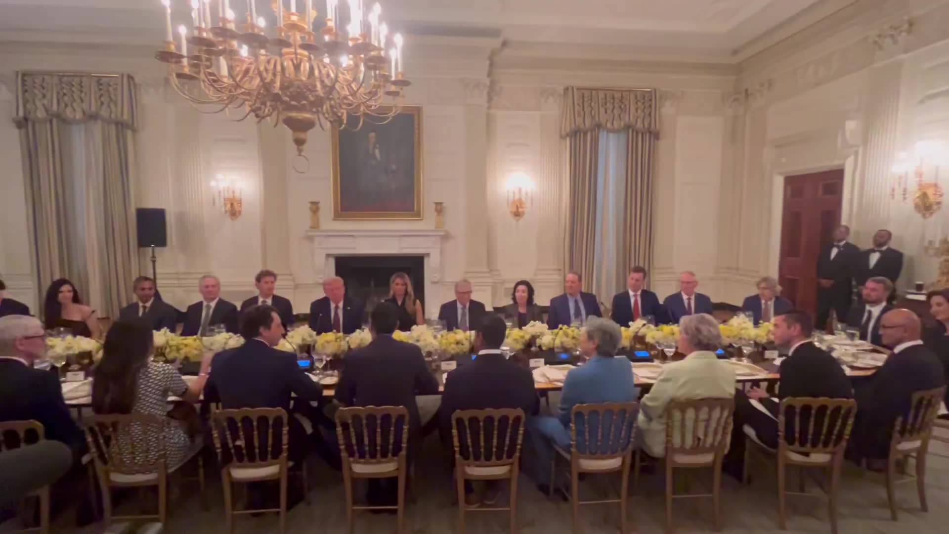 President Trump hosting tech leaders in state dining room tonight