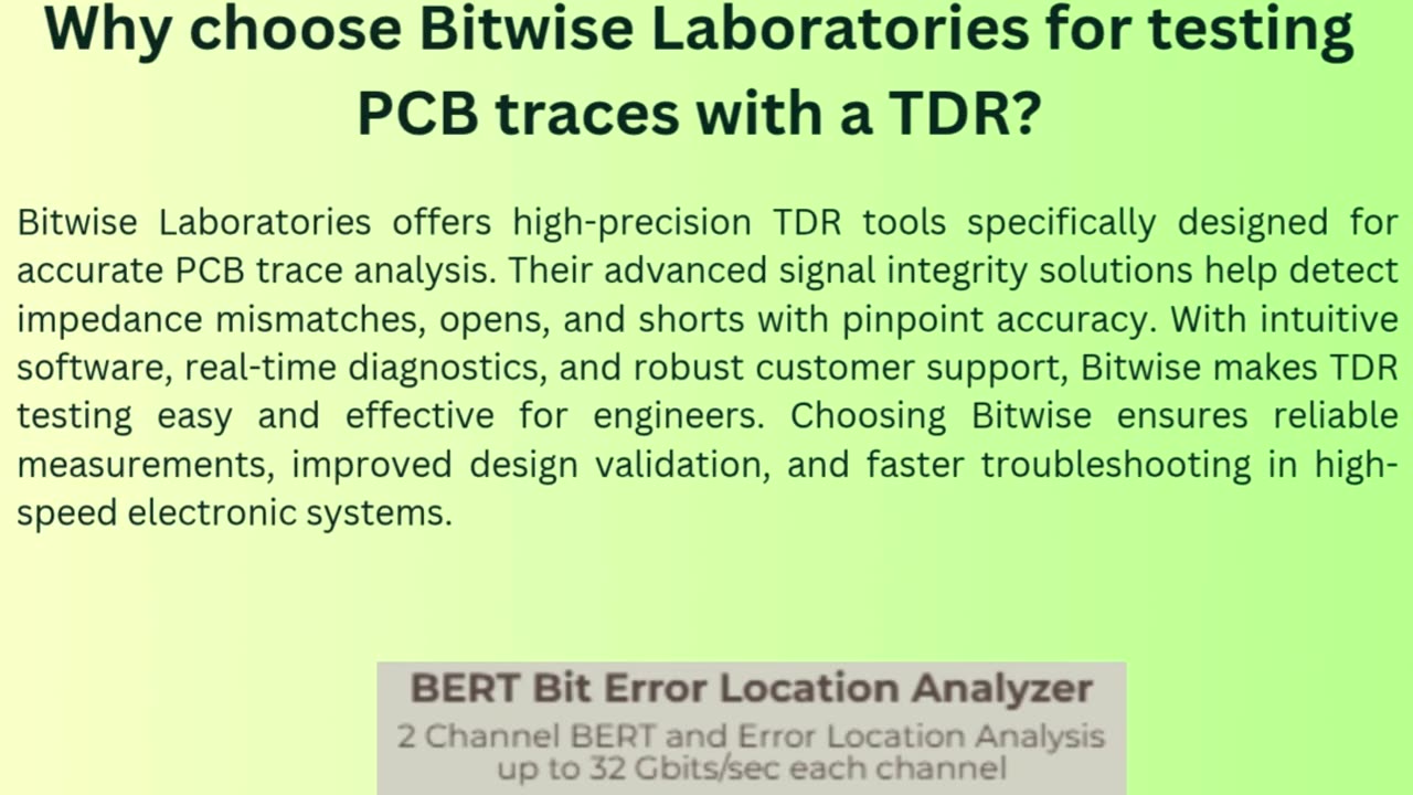 Bitwise Laboratories for testing PCB traces with a TDR