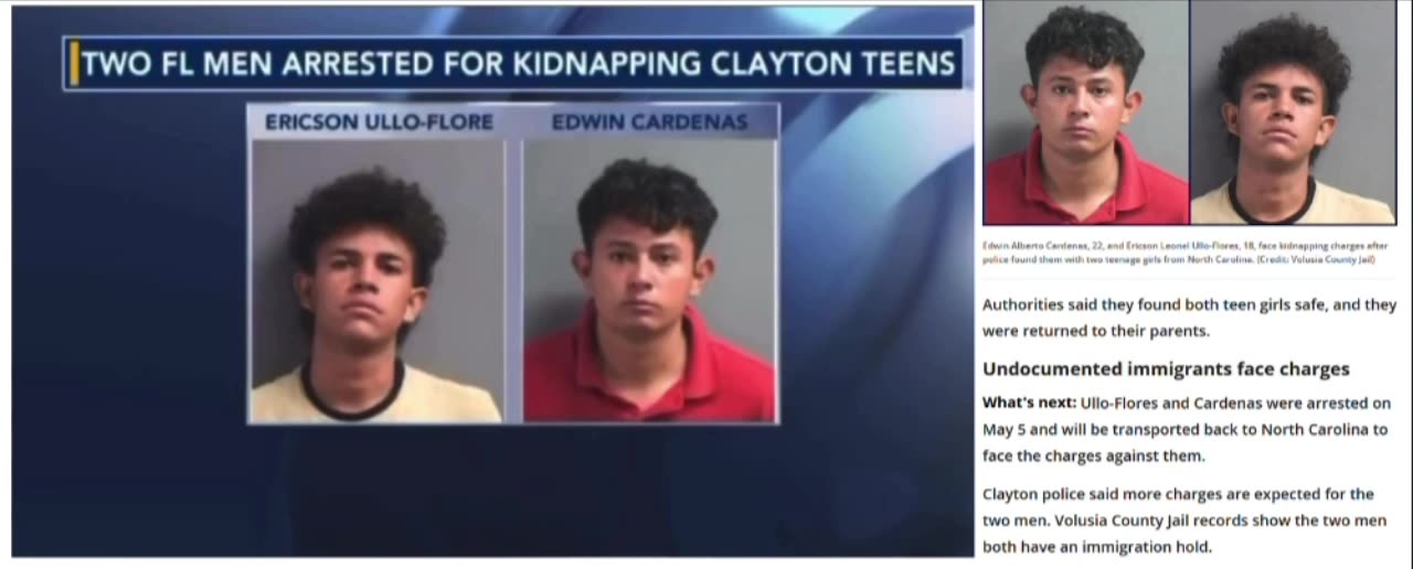 Two “Florida Men” Kidnapped Two Teenage Girls — MSM conveniently Left out they are Illegal Aliens