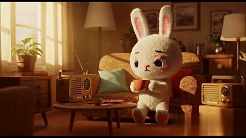 Lofi Bunny chilling with relaxing lofi hip hop tracks