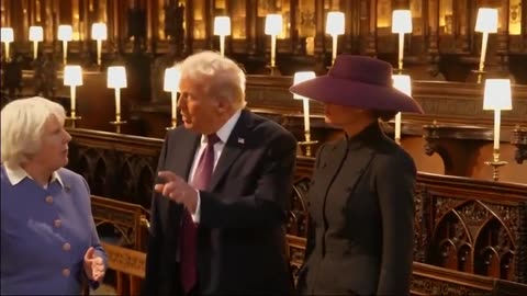 President Trump and First Lady Melania Trump tour the Quire at St. George's Chapel earlier today