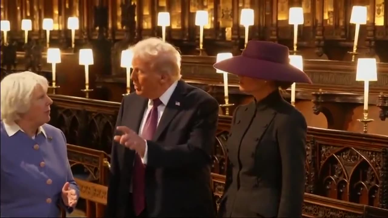 President Trump and First Lady Melania Trump tour the Quire at St. Georges Chapel earlier today
