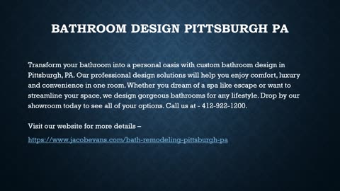 Bathroom Design Pittsburgh PA