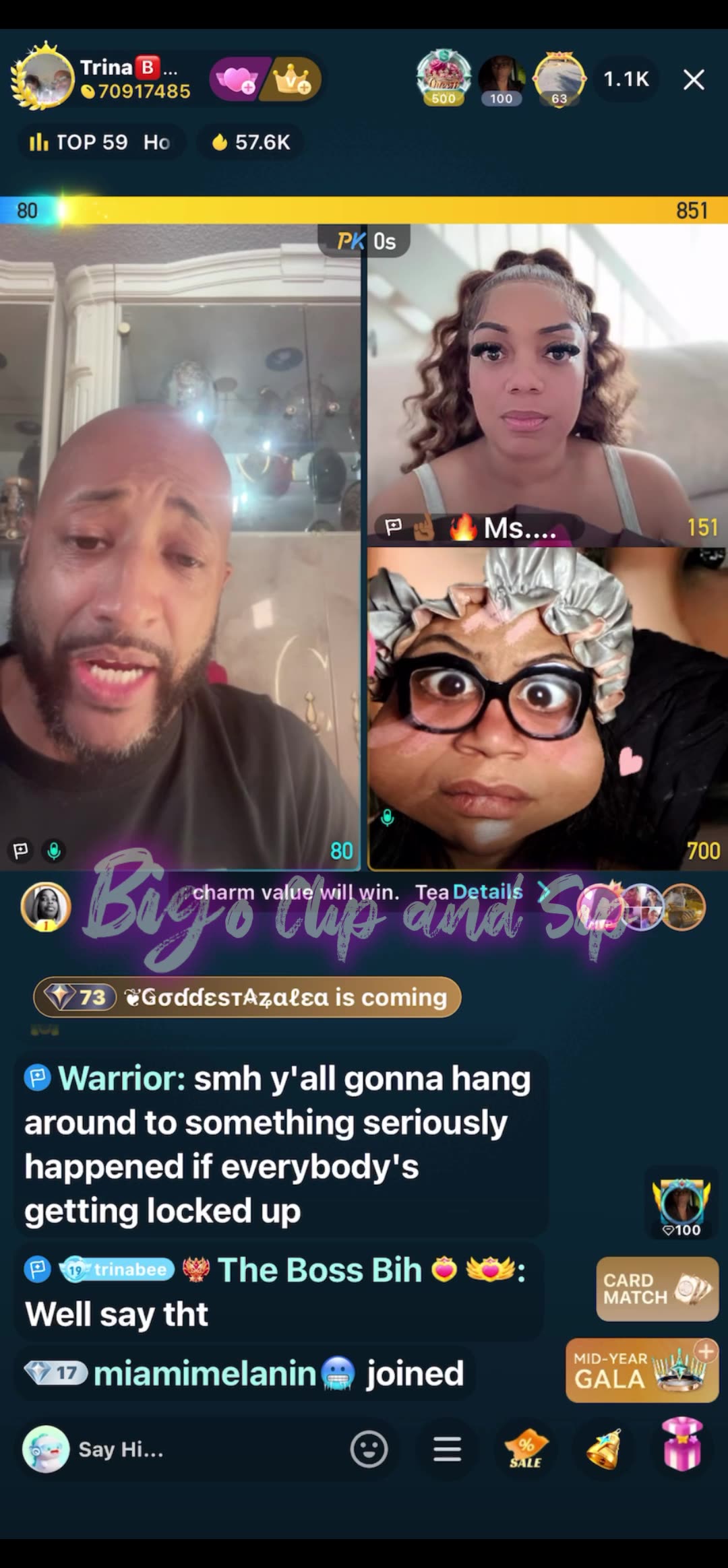 Team PK TrinaB Mr D ft Ms Diverse w/recording of woman to fight TomiKay 7/14/25 #bigoclipandsip